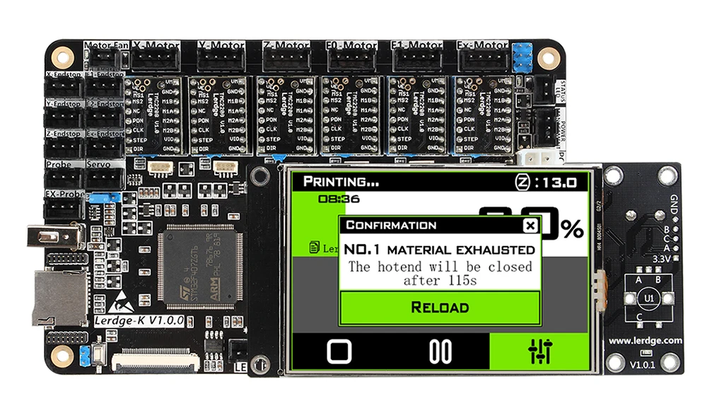 XCR3D части принтера Lerdge-K плата A4988 DRV8825 LV8729 TMC2208 драйверы дополнительно ARM 32 бит контроллер сенсорный экран материнская плата