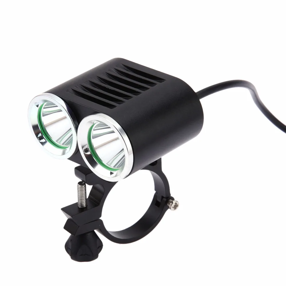 buy T6 Dual Beads Bike Headlight Rechargeable Bicycle Head Light Cycling Night Riding Bike Front Lamp Waterproof Led Bicycle Lights