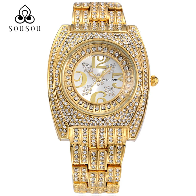 

Wrist Watches For Women Hours Geneva Luxury Brand Rhinestone Watch Gold Bracelet nomos Women's Quartz Watch Girls Ladies Clock