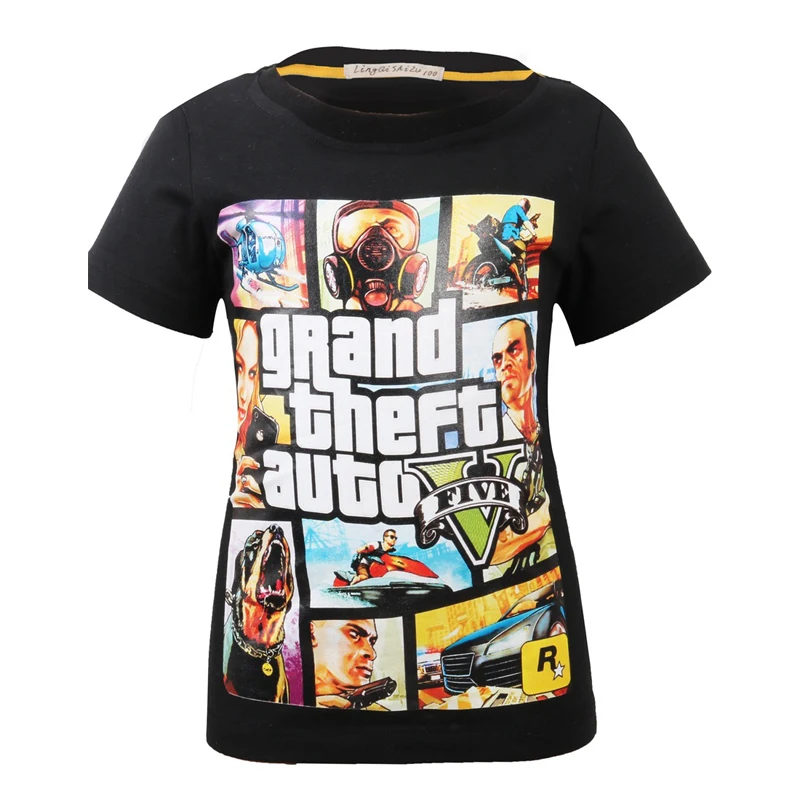 

Summer Kids Boy's T Shirt Cartoon Grand Theft Auto Baby Toddler Tees Boys Cotton Tops and GTA 5 Tees Children T-shirts Clothing