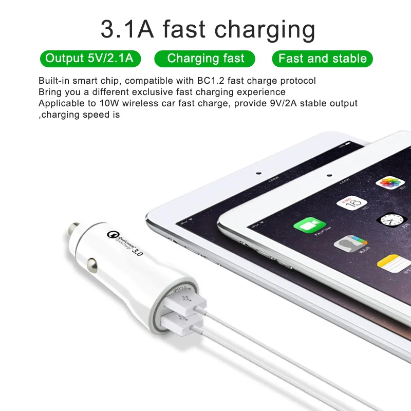 Олаф Quick Charge 3,0 Dual USB Автомобильное зарядное устройство портативный адаптер быстрой зарядки для iPhone XS Max samsung Xiaomi Зарядка для телефона планшета