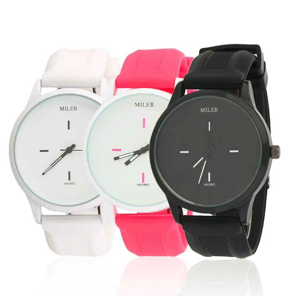 

OUTAD Soft Silicone Jelly Band Quartz Wrist Watch For Ladies Black White Dial Lovers Fashion Elegant Watches Women Girls
