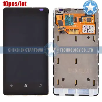 

10pcs/lot Black Color Replacement Digitizer Touch Screen Front Panel LCD Display Assembly with Frame for Nokia Lumia 800