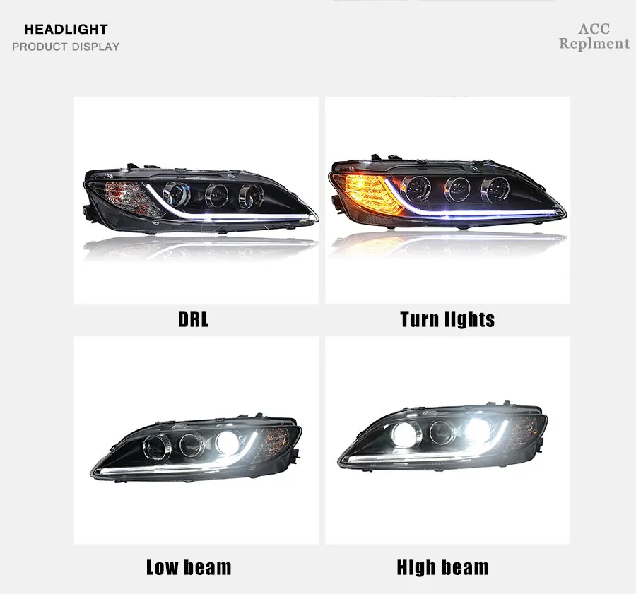 2 шт. светодиодный фары для Mazda 6 2003-2013 светодиодный автомобильный фонарь ангельские глазки ксенон HID комплект Противотуманные фары светодиодный дневные ходовые огни