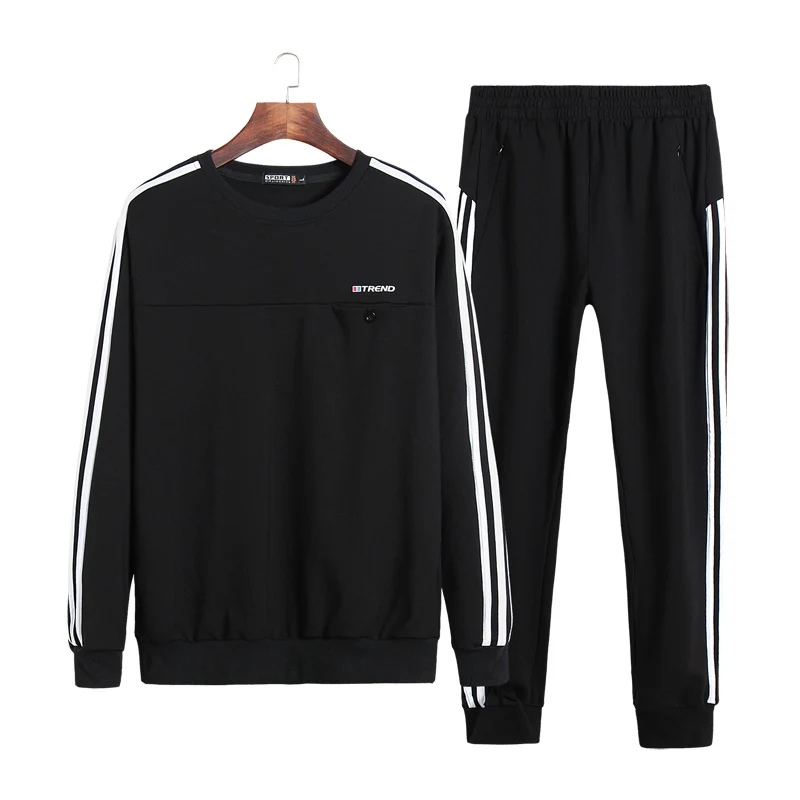 Brand Designed Large Size 8XL-XL Men Tracksuit Autumn Spring Active Suit Set Outwear hooded Hoodies And Long Pants Sweatshirts