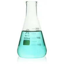 200 мл, Эрленмейера, лабораторное боросиликатное стекло химии коническая бутылка узкий рот