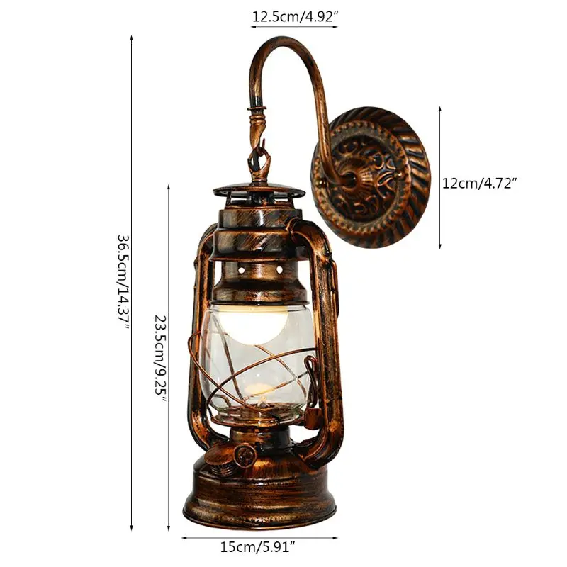 Винтажный светодиодный настенный светильник в стиле ретро, керосиновый настенный светильник в Европейском античном стиле
