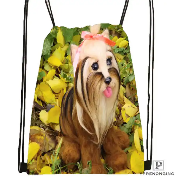 

Custom Yorkshire-Terrier-@01-Drawstring Backpack Bag Cute Daypack Kids Satchel (Black Back) 31x40cm#180611-03-115