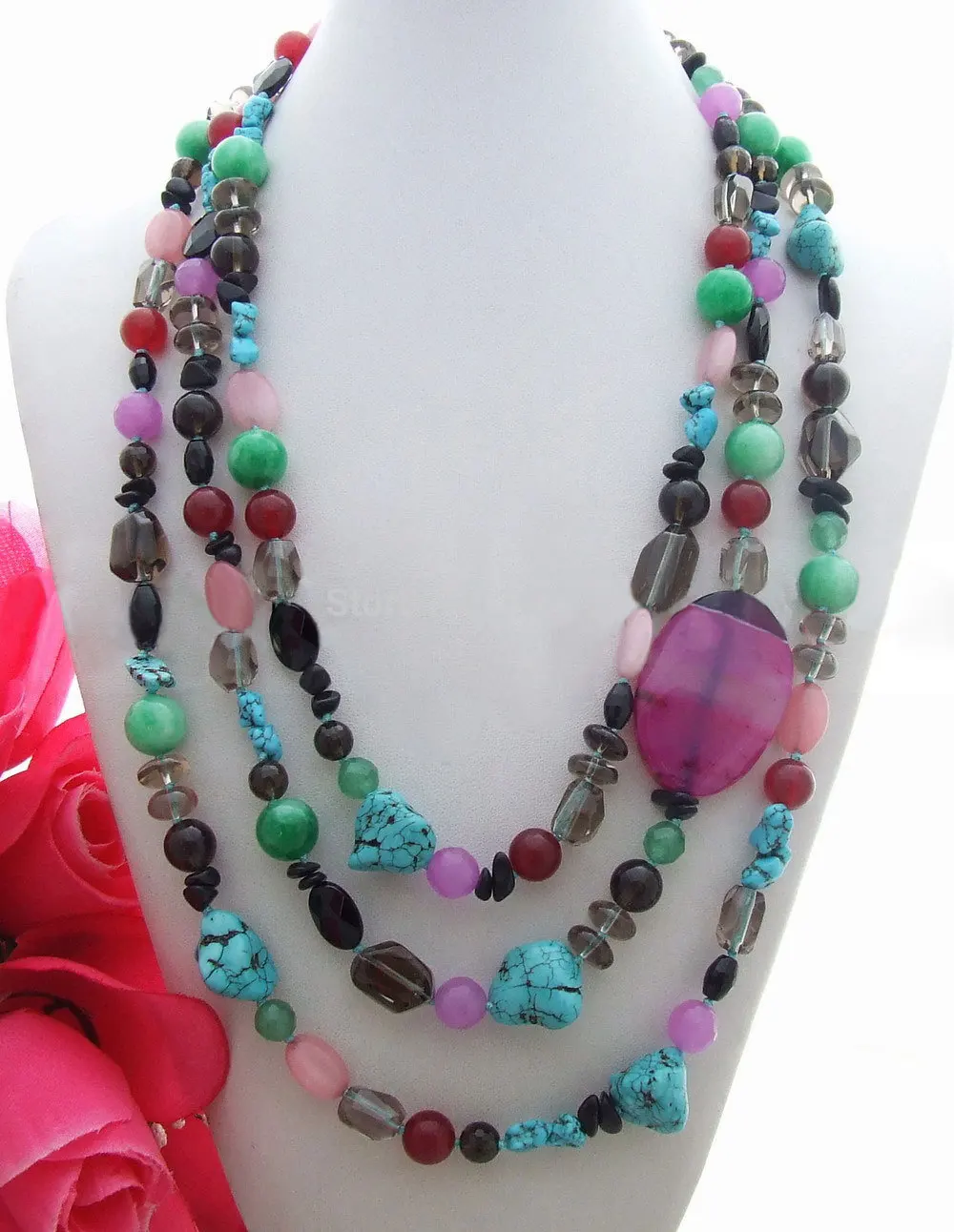 

Excellent! Multi-Colourus Crystal &Onyx Necklace