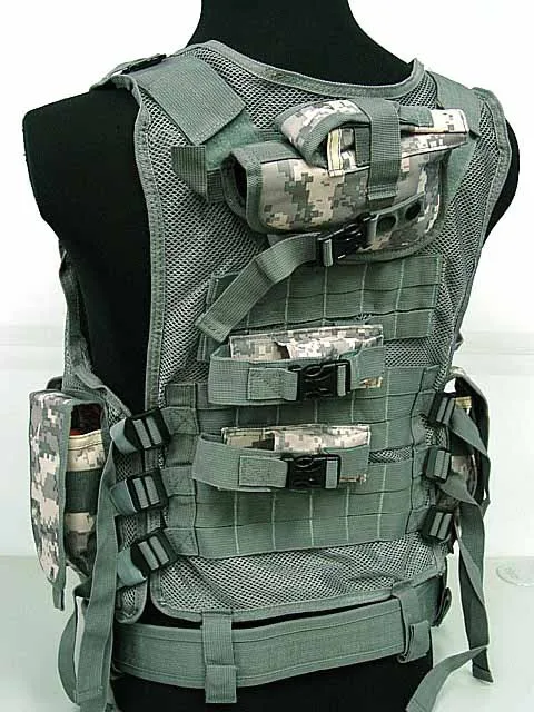 Люкс Airsoft тактический бой Сетки Жилет OD Цифровой ACU Camo BK камуфляж лесной CB MC