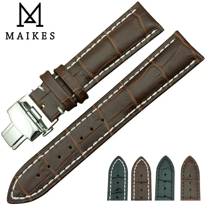 MAIKES мужские часы из натуральной кожи с пряжкой бабочкой Прямая продажа