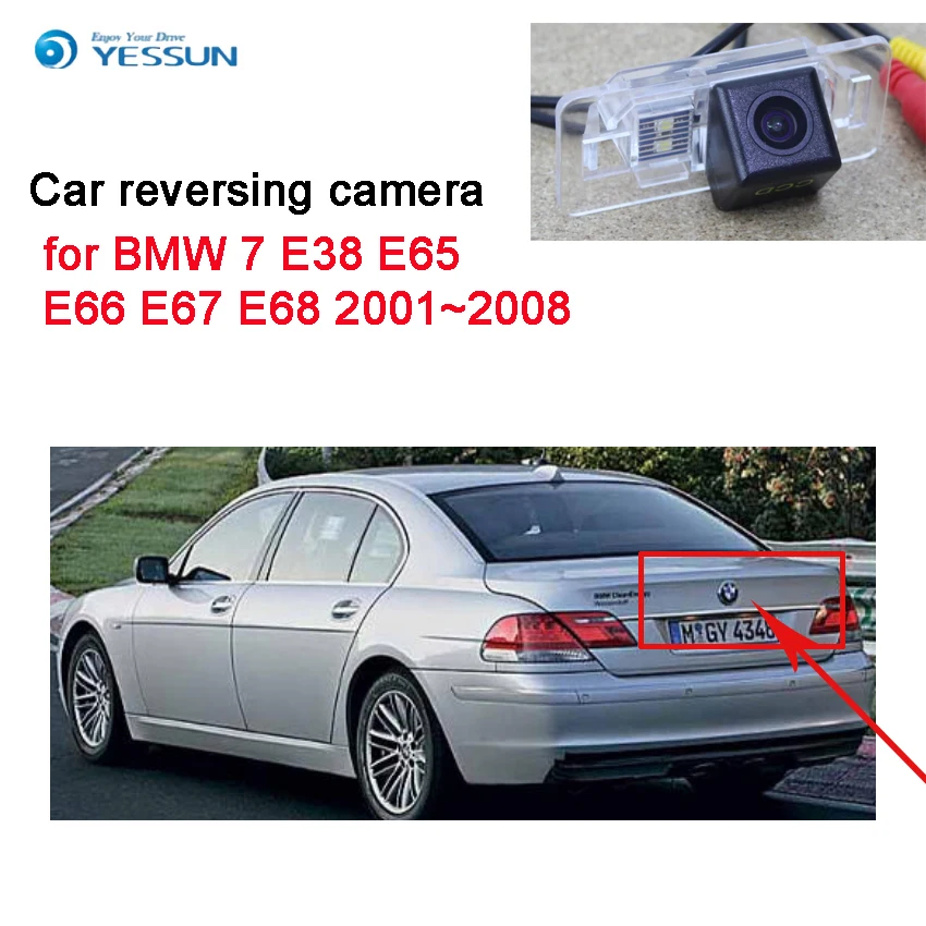 YESSUN Car Parking Rear View Camera for BMW 7 E38 E65 E66 E67 E68 2001~2008 CCD HD Night Vision Waterproof Backup Reverse CAM 2
