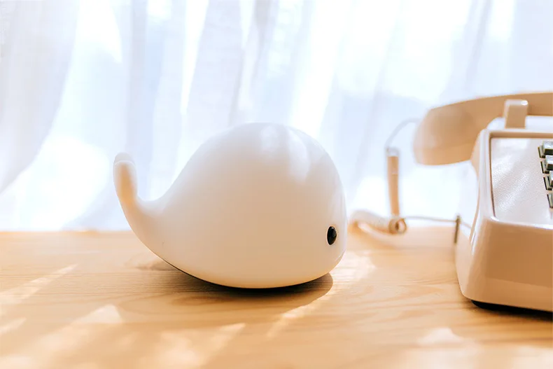 

touch Cute Dolphin USB Rechargeable Children Night Light Baby whale Multicolor LED Light silicone Pat lamp bedside