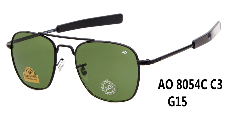 США армейская сила военный бренд AO мужские солнцезащитные очки es мужские оптические стеклянные линзы авиационные солнцезащитные очки es gafas oculos de sol masculino - Цвет линз: C3