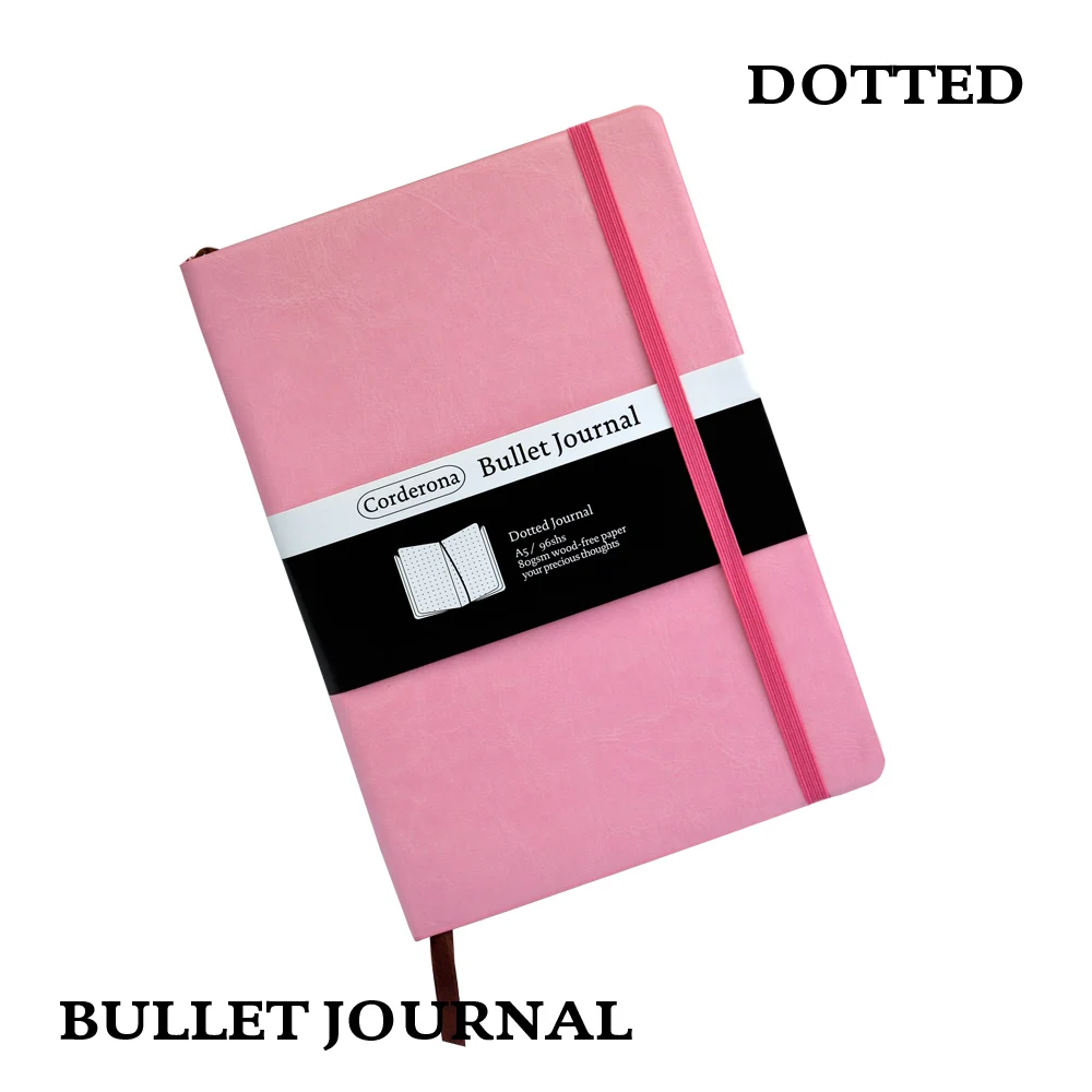 Dot Grid Soft Cover Candy Color A5 PU Notebook Elastic Band Travel Puntos Dotted Bullet Journal Bujo Pointed Writing Pads Dot Grid Soft Cover Candy Color A5 PU Notebook Elastic Band Travel Puntos Dotted Bullet Journal Bujo Pointed Writing Pads