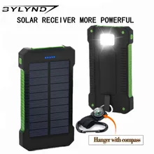 ТОП Солнечной Энергии Банк Dual USB Travel Power Bank 20000 мАч Внешняя Батарея Портативное Зарядное Устройство Bateria наружный для Мобильного телефон