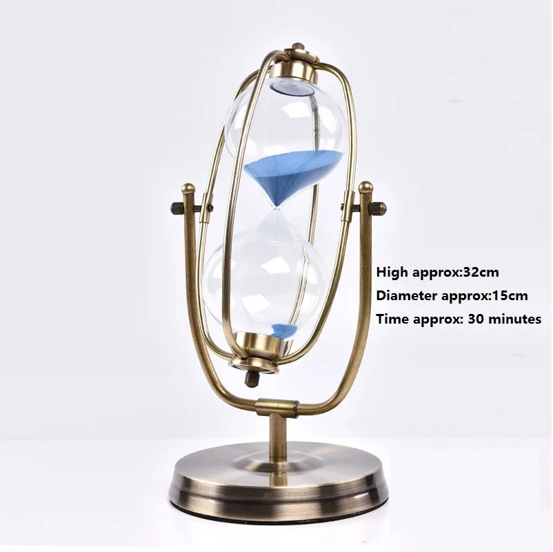 Creative metal Colorful Hourglass Sandglass Sand Clock Timers Wooden Frame Creative Gift Modern Home Decorations Ornaments