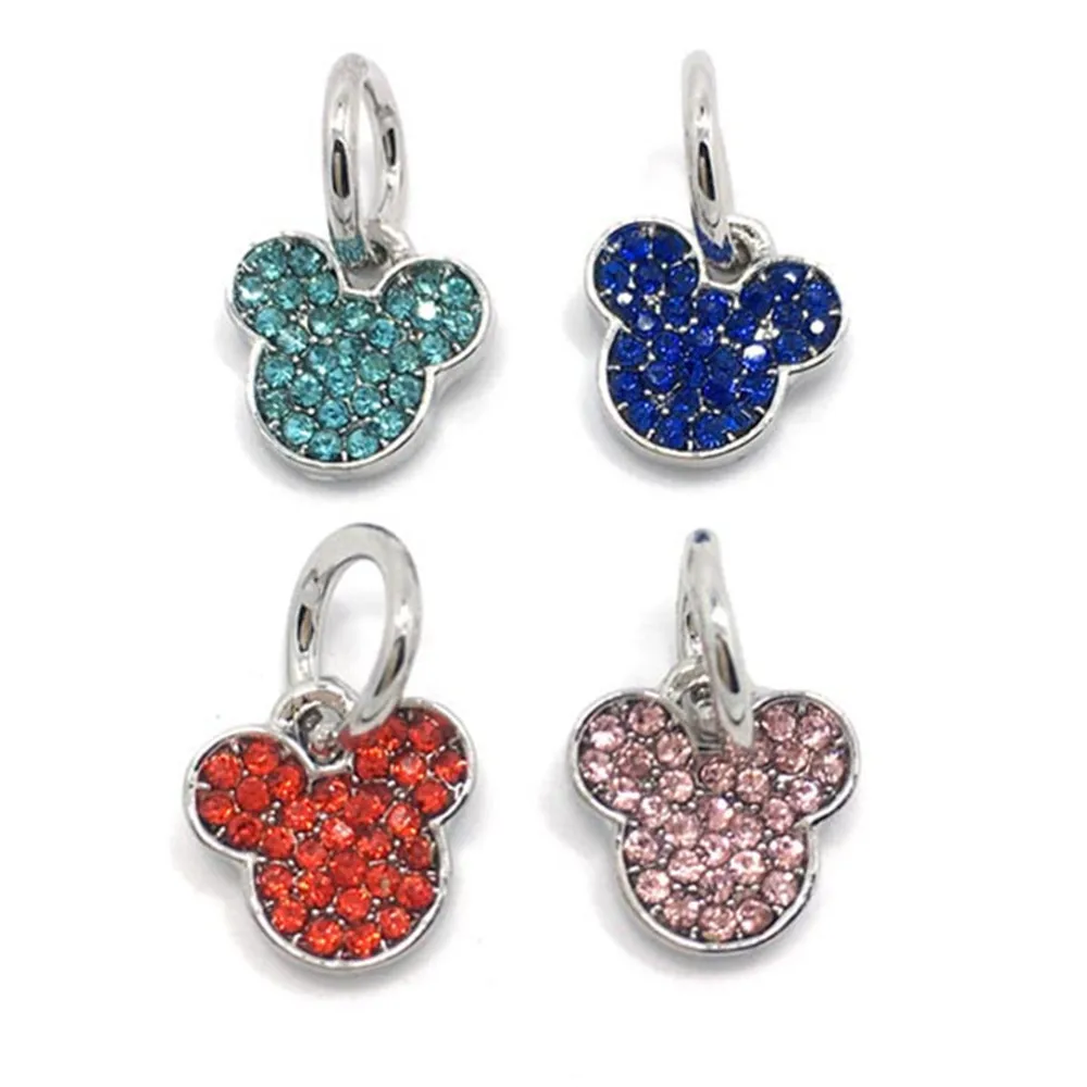 

Classic Wholesale mickey mouse Pattern Bracelet Necklace Pendant Beads with Bow Silver Plated DIY Jewelry Accessories Hot JPP299