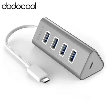 

dodocool Aluminum USB Type-C Male to 4 Ports USB 3.0 USB Hub Adapter quick Charger for iphone 7 6s MacBook Air notebook tablet