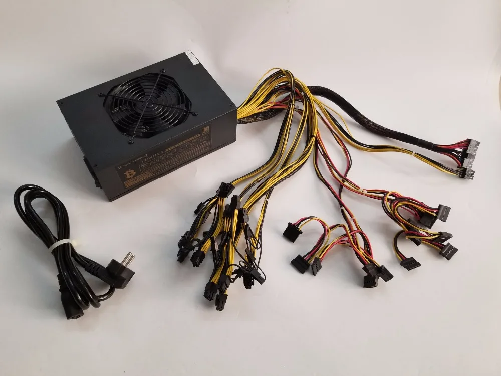 YUNHUI Eth miner источник питания 1800W 12V 150A выход. Включая Разъемы SATA 4P 6P 8P 24P использовать для RX470 RX480 RX570 6 GPU