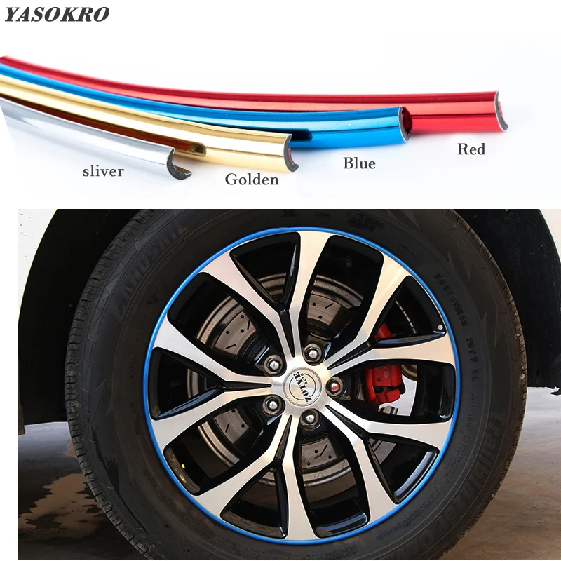 

8M PVC Plating Tire Decorative Sticker Car Wheel Protector Exterior Rim Door Grill Sticker Headlight Wheel Hub Decoration Trim