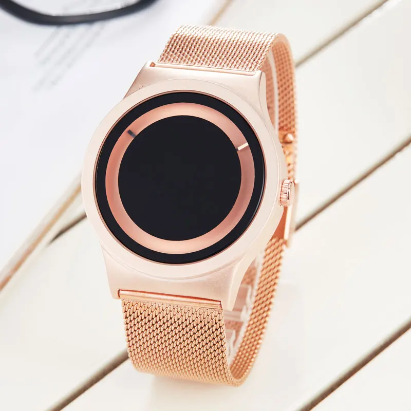 Creative Watch Men Women Watch Personality Minimalist Unique Turntable Dial Watch Casual Steel Black Gold Men Quartz Wristatch Creative Watch Men Women Watch Personality Minimalist Unique Turntable Dial Watch Casual Steel Black Gold Men Quartz Wristatch