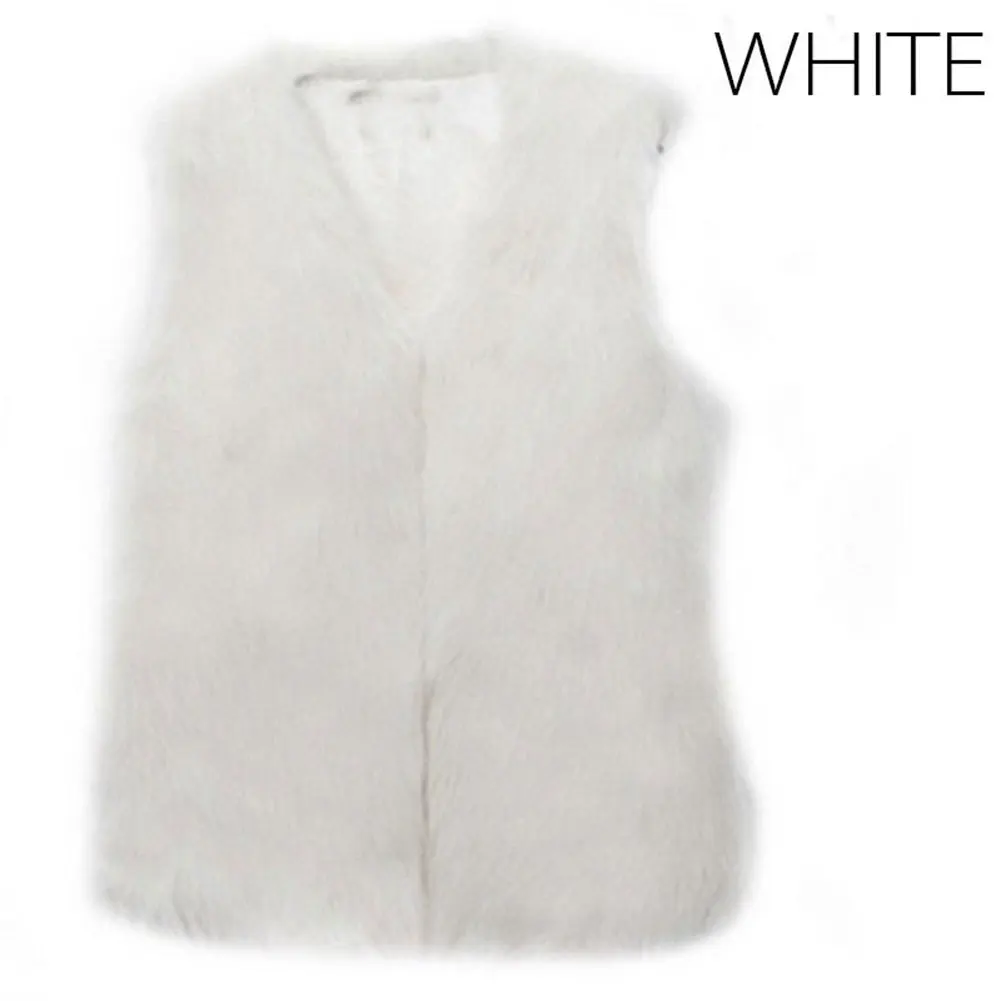

New Hot Autumn Winter Women Fur Vest Warm Faux Fox Short Jacket Vests Furs Coats Lady Casual Gilet Outwear S-3XL YAA99