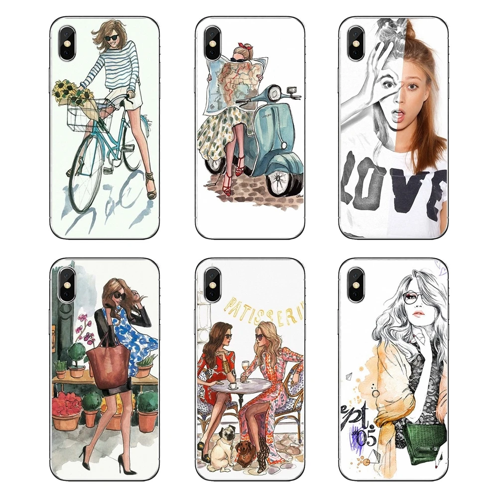 

Soft Shell Covers For Huawei Honor 8 8C 8X 9 10 7A 7C Mate 10 20 Lite Pro P Smart Plus Paris Girl Summer Legs Travel Relax Beach
