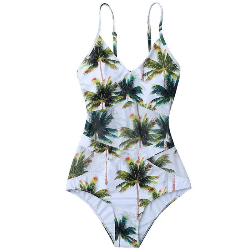 

2017 Newest Womens Padded Push-up Bikini Set Coconut tree swimsuit Beach Swimsuit Bathing Suit Swimwear Beachwear