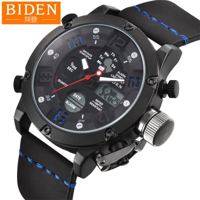 

Biden mens wristwatches Multifunction waterproof sports man digital quartz watches calendar week luminous alarm male clock