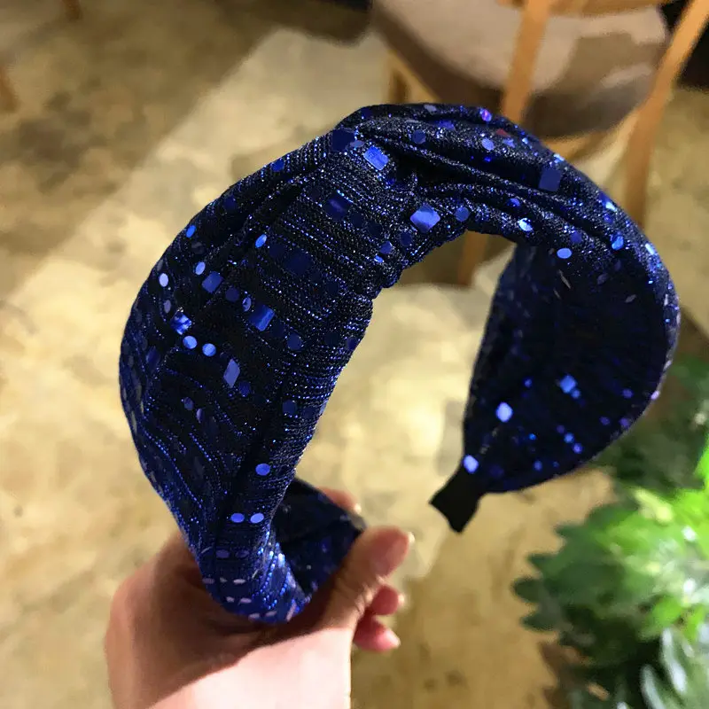 

The shine lace Knotted Hairband Elastic Headband for Women Handmade Hair Hoop Hair Accessories 22