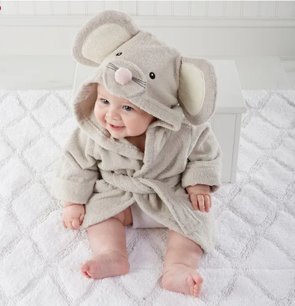 Купальный халат для младенцев, милые пижамы с мышкой для мальчиков и девочек, накидка из чистого хлопка, полотенце, не пропускающее холода, банное полотенце, одежда для отдыха