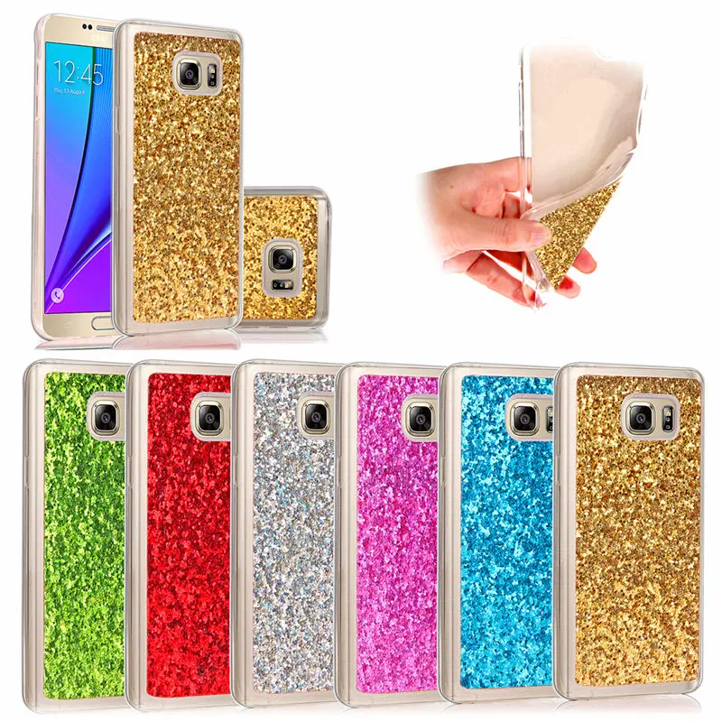 For Samsung Note 5 Glitter Case Colored Shining Silicone TPU Shiny