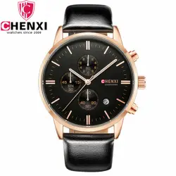 CHENXI часы Для мужчин WatchesTop бренд класса люкс известный наручные часы мужской часы кожаный ремешок кварцевые наручные часы календарь Relogio