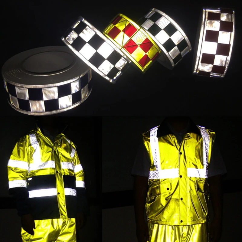 Buy 50mmX10m color reflective warning tape for safety