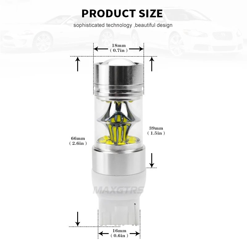 2 шт. Автомобильные светодиодные ламсветильник T20 7440 W21/5W 100W|car light|light brakelight running |