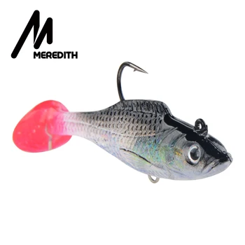 

MEREDITH 5pcs Small DD Fish 70mm/8.5g Lead Fishing Lures T Tail Soft Fishing Lures Single Hook Artificial Wobblers Bait Fishing