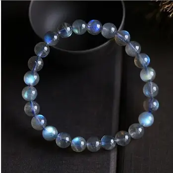 

Natural Ice Labradorite Rainbow Light Round Beads Bracelet AAA 8mm