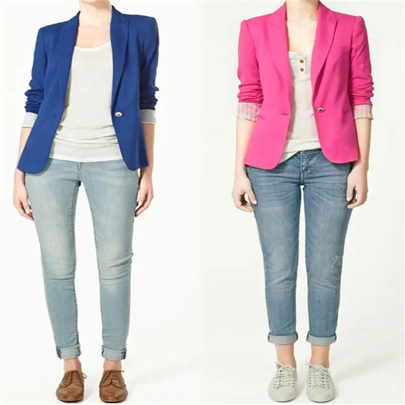Hot Blazer Women New 2016 Candy Color Jackets Suit Slim yards Ladies Blazers Work Wear Jacket