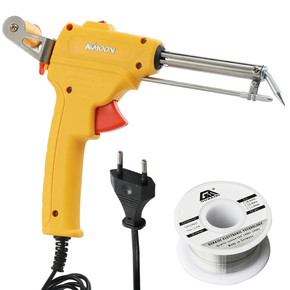 

KKMOON 220V 60W EU Automatic Send Tin Gun Electric Soldering Iron Rework Station Desoldering Pump Welding Tool Solder Wire