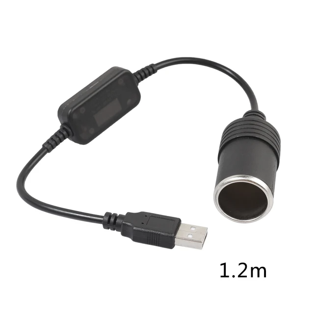 USB To 12V Car Cigarette Lighter Socket Converter For Car Parking