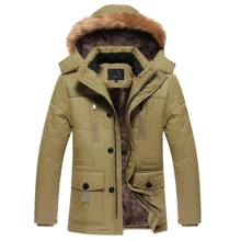 Зимняя парка мужская с меховым воротником плюс кашемир толстые теплые длинные куртки мужские s шапка Съемная ветровка верхняя одежда пальто Размер 5XL парки