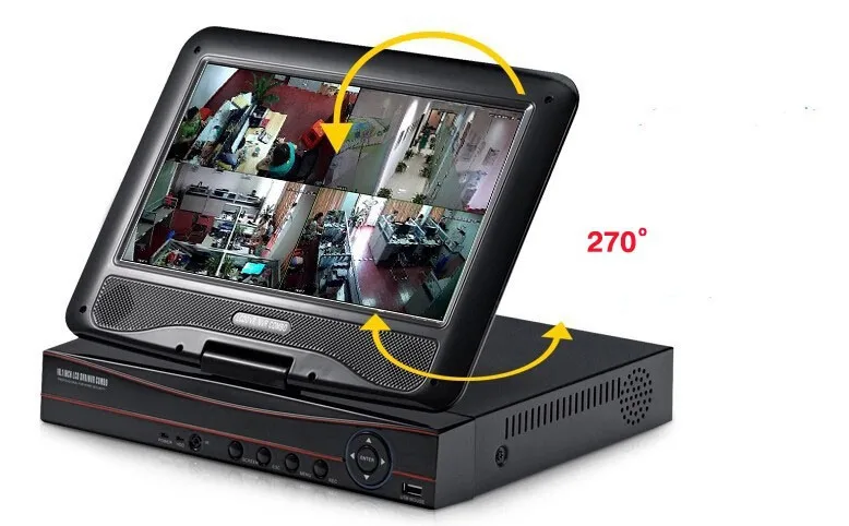 Модернизированный 720 P Регистраторы 10,1 дюймов ЖК-дисплей CCTV 4CH DVR/HVR/NVR/SDVR 4 канала видео Регистраторы Поддержка аналоговые Камера IP Камера