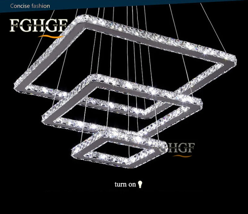 new design LED crystal chandeliers 5 squares lustres lamp dinning room living room chandelier LED light Lustres de cristal Fast Shipping (16)