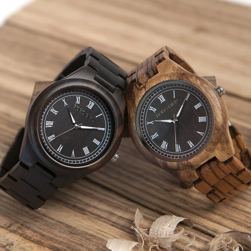 BOBO BIRD Luxury Antique Mens Wooden Watch O18-O19 Roman Numerals Uomo Orologio in Gift Box Accept Drop Ship OEM