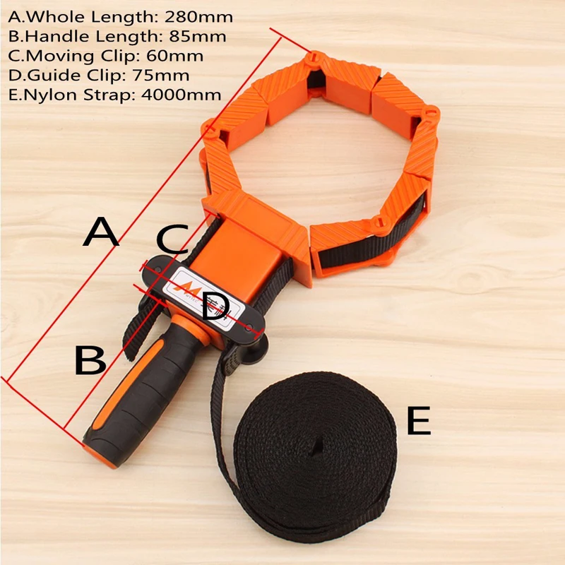 Многофункциональные Зажимные инструменты для ремня TPR ручка ручной инструмент для работы по дереву Быстрый Регулируемый ленточный зажим полигональный зажим 90 градусов Горячая