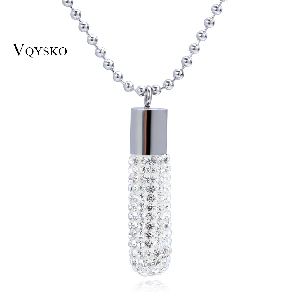 

New HOT SALE Fashion Full Of CZ Crystal Stainless Steel Cigarette Pendant Necklaces for women