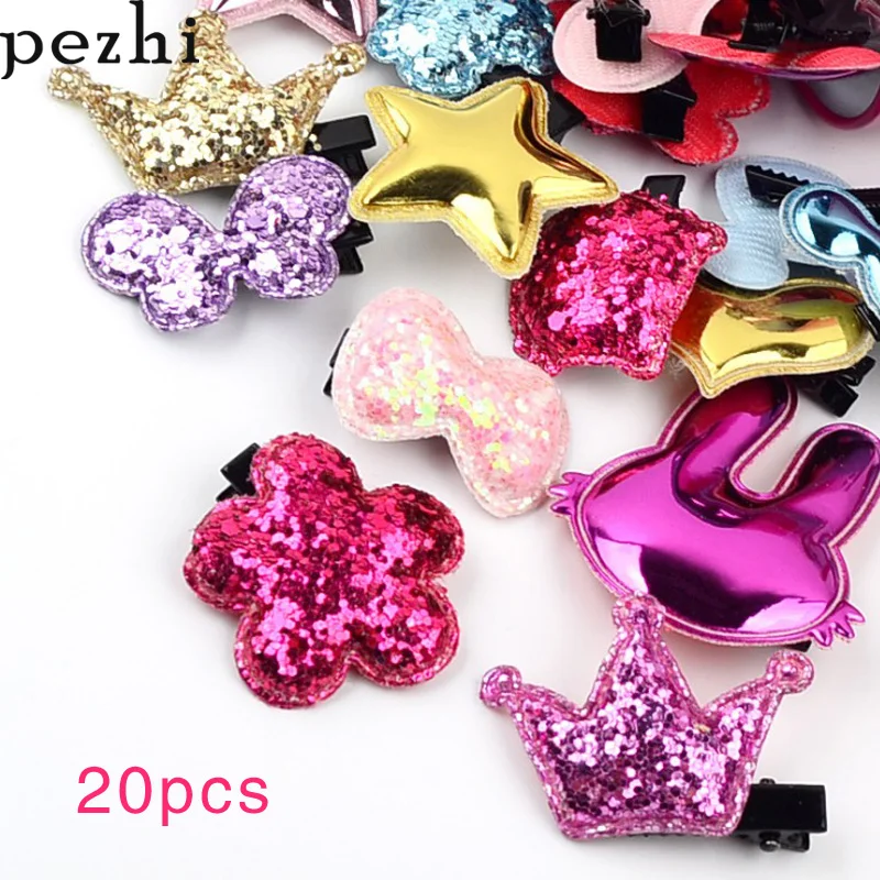 20pcs set New children's hairpin heart-shaped cartoon bangs hairpin  cute girl side clip headwear