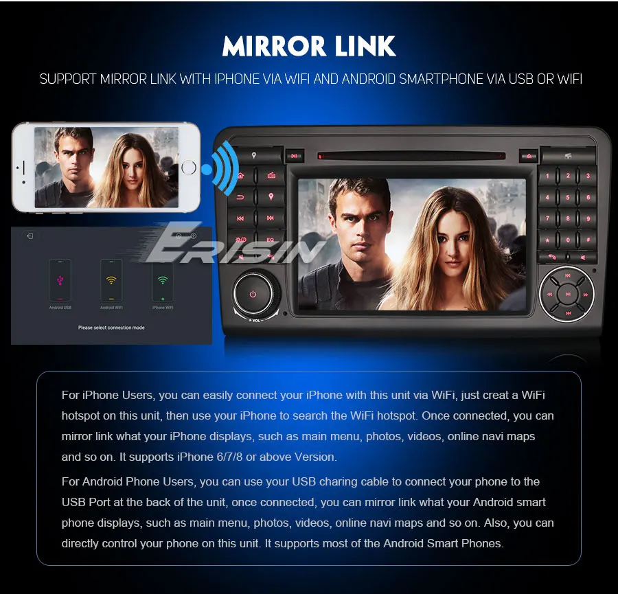 Sale Erisin ES7983L 7" 8-Core Android 9.0 GPS DAB+ Car Stereo CD DVR BT for Mercedes ML/GL Klasse W164 X164 8