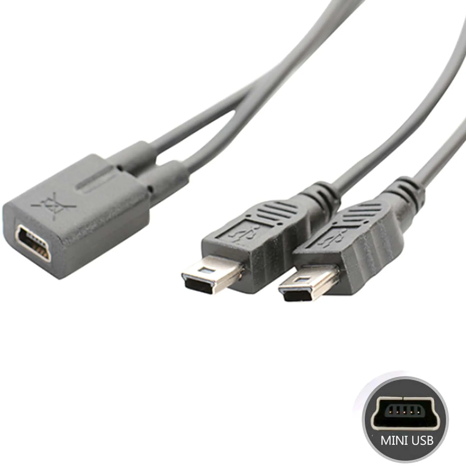 Кабель удлинитель для зарядного устройства Mini USB мама двух устройств gps|Кабели